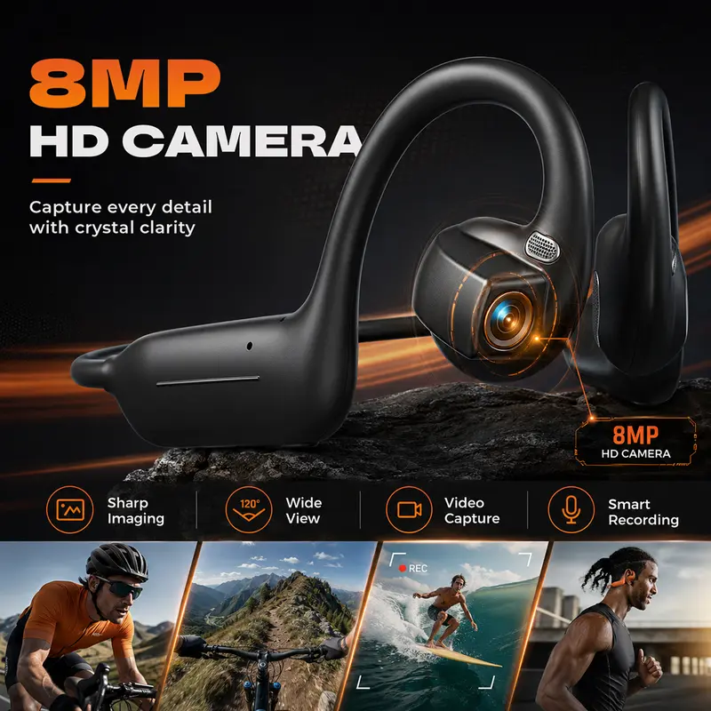 E12 Bone Conduction Headphones with Camera
