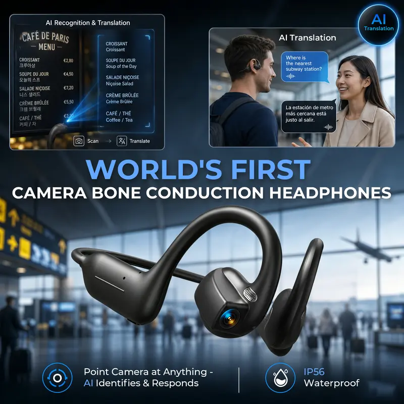 E12 Bone Conduction Headphones with Camera