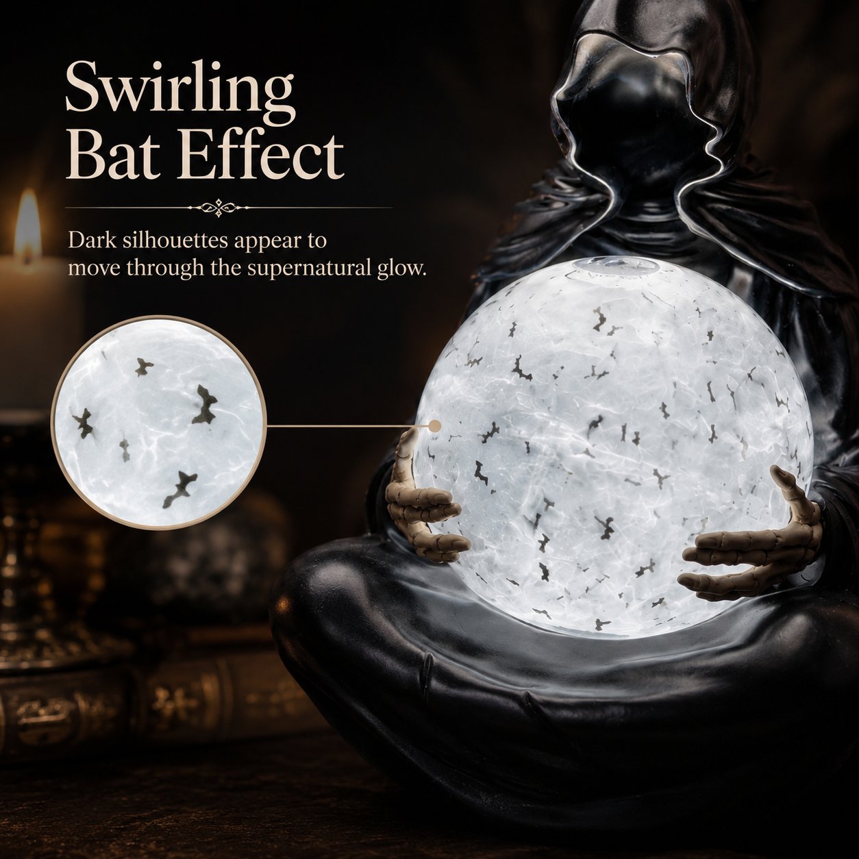 🔮 Mystic Reaper Swirling Bat Crystal Ball Light✈️ Buy 2 Get Free Shipping