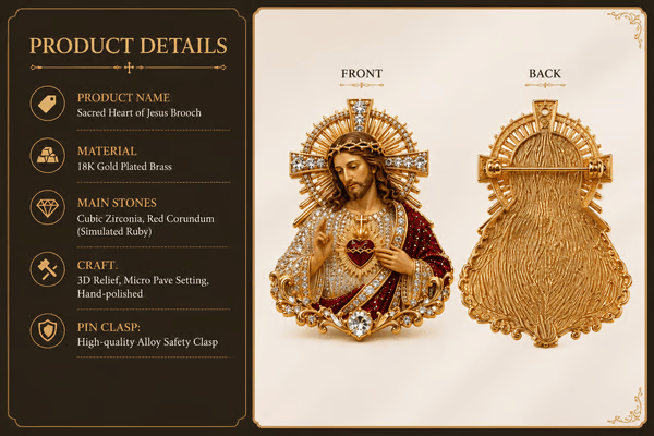 🔥Last Day 49% OFF-Sacred Heart of Jesus Brooch