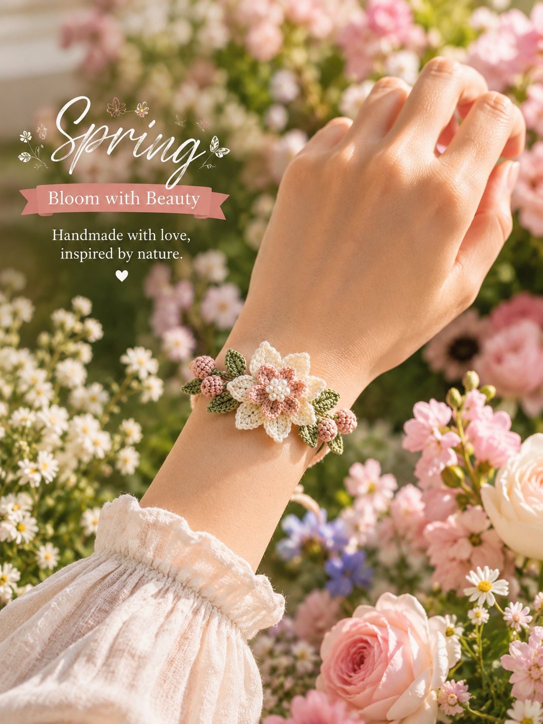 🎁DIY Nature-Inspired Crochet Bracelet Kit❤️