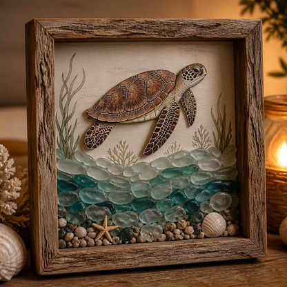 🎁Last Day 50% OFF -🔥💝Coastal Lighthouse Sea Glass Shadow Box Night Light