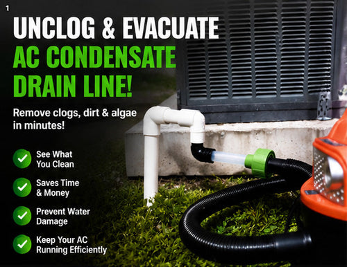 AC Drain Line Cleaner Adapter Evacuate