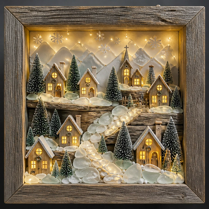 🎁Last Day 50% OFF -🔥💝Coastal Lighthouse Sea Glass Shadow Box Night Light