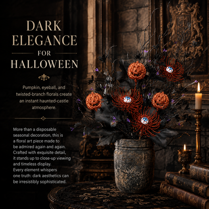👻Halloween Eyeball Pumpkin Branch Ornaments, Creative Gothic Floral Decorations