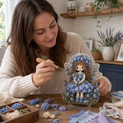 🔥HOT SALE 49% OFF – 🌸🧚‍♀️ Flower Fairy 3D Fabric Poke Art Kit | No-Sew Fluffy Fabric Craft with Raised Floral Texture & Display-Ready Fairy Decor ✨