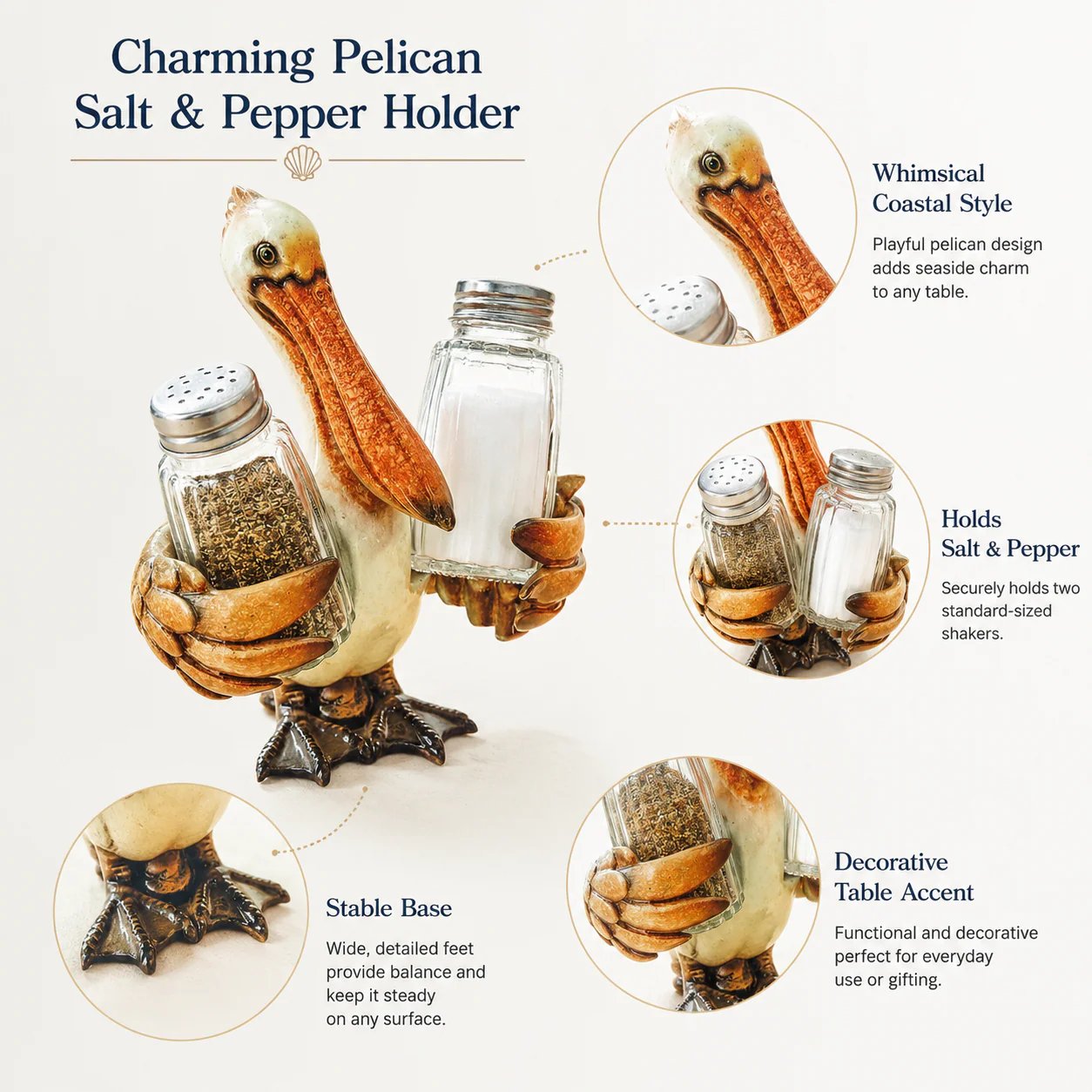 ⚡Hot Sales 49% OFF🔥Coastal Animal Salt & Pepper Shaker Holder Set