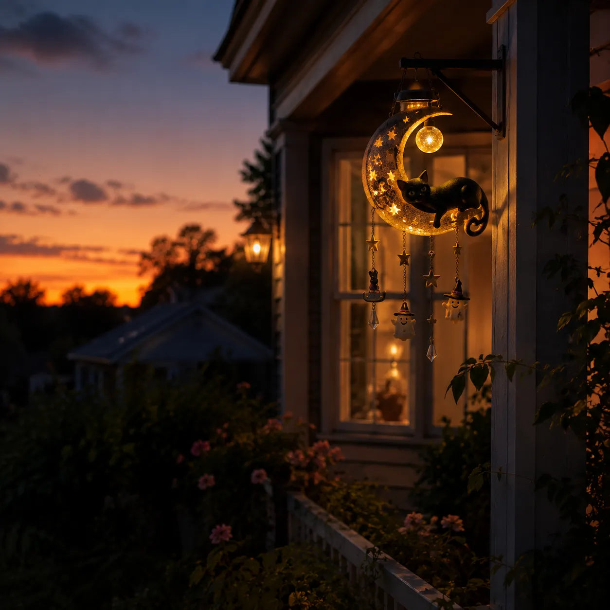 🌙 Every Breeze Carries a Little Halloween Magic——Solar Hanging Lantern for Outdoor Halloween Décor