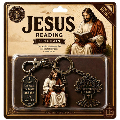 🔥LAST DAY 50% OFF - ✝Jesus Reading Keychain