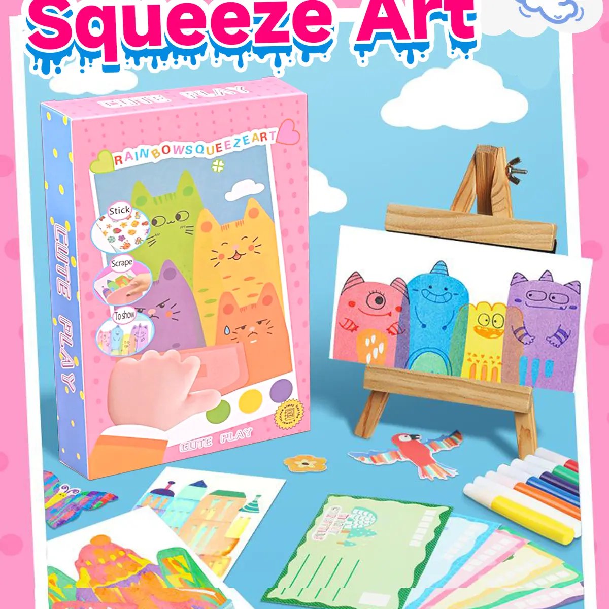 🌈 Rainbow Scratch Painting Kit - 49% OFF- ✨ Magic Scratch Reveal Screen-Free Kids Activity