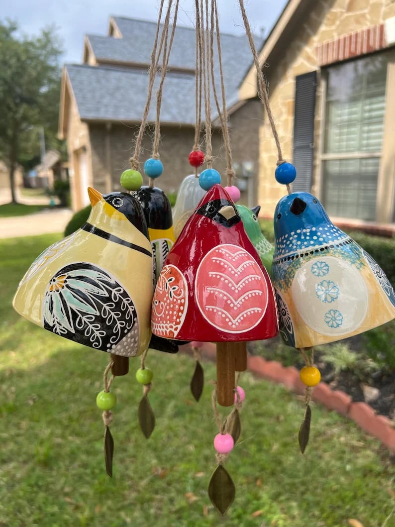 🐦Hand-Painted Ceramic Bird wind Chimes (Handmade by Jordan Maynard®)-Buy 3 Free Shipping