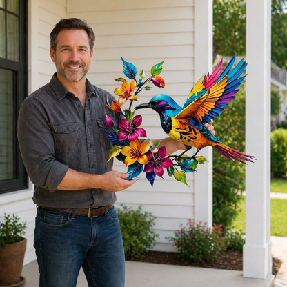 ✨ Bring Your Walls to Life – Hummingbird & Flower Metal Wall Art for Garden or Home