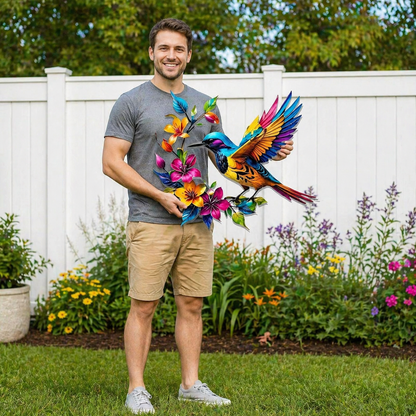 ✨ Bring Your Walls to Life – Hummingbird & Flower Metal Wall Art for Garden or Home
