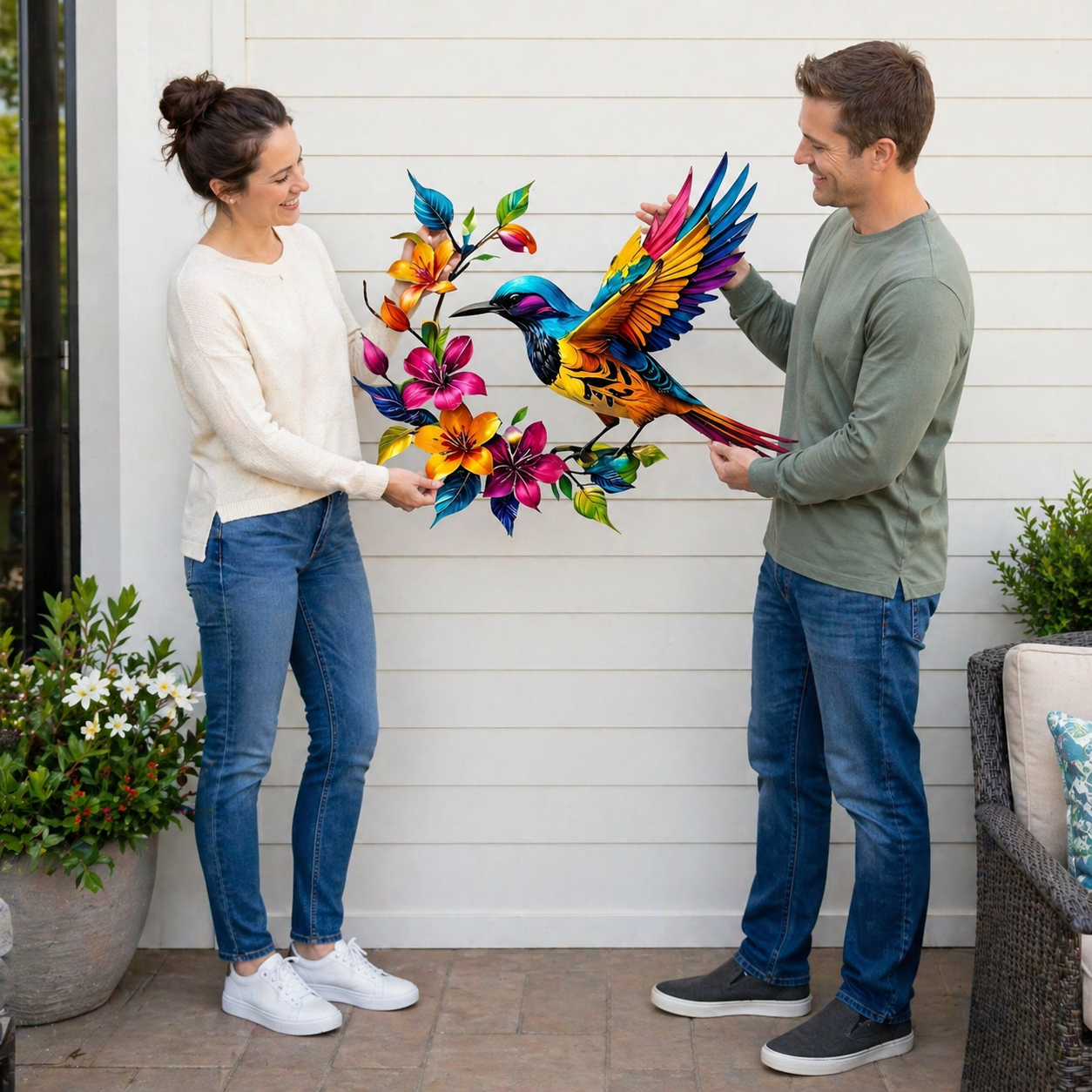 ✨ Bring Your Walls to Life – Hummingbird & Flower Metal Wall Art for Garden or Home