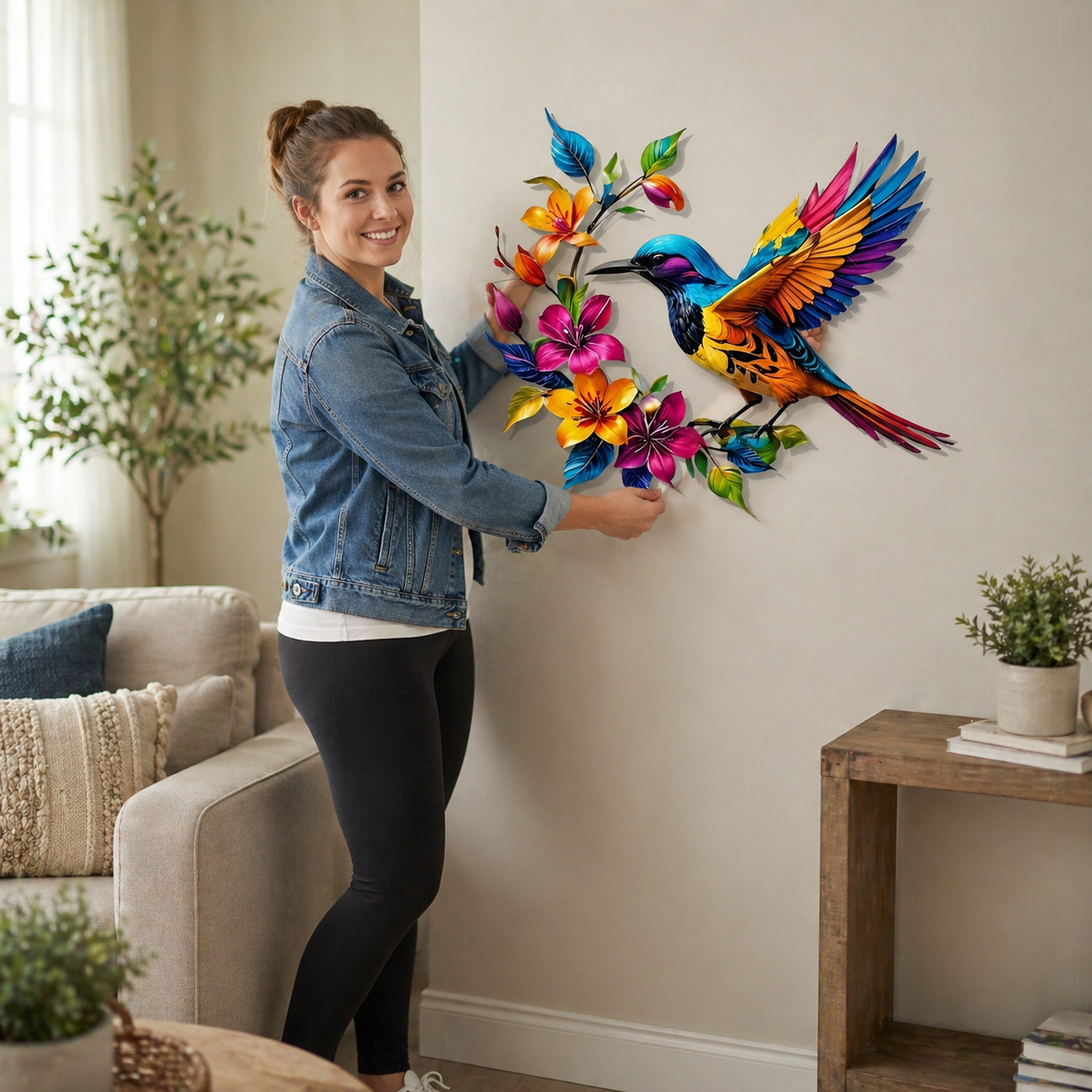 ✨ Bring Your Walls to Life – Hummingbird & Flower Metal Wall Art for Garden or Home