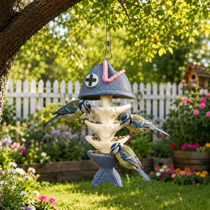 Creative Fish Skeleton Hanging Bird Feeder