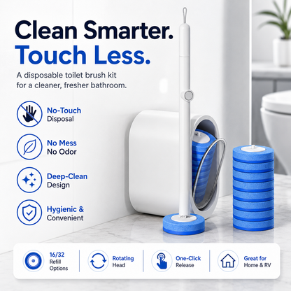 Disposable Toilet Brush Kit | No-Touch Toilet Cleaner
