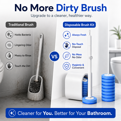 Disposable Toilet Brush Kit | No-Touch Toilet Cleaner