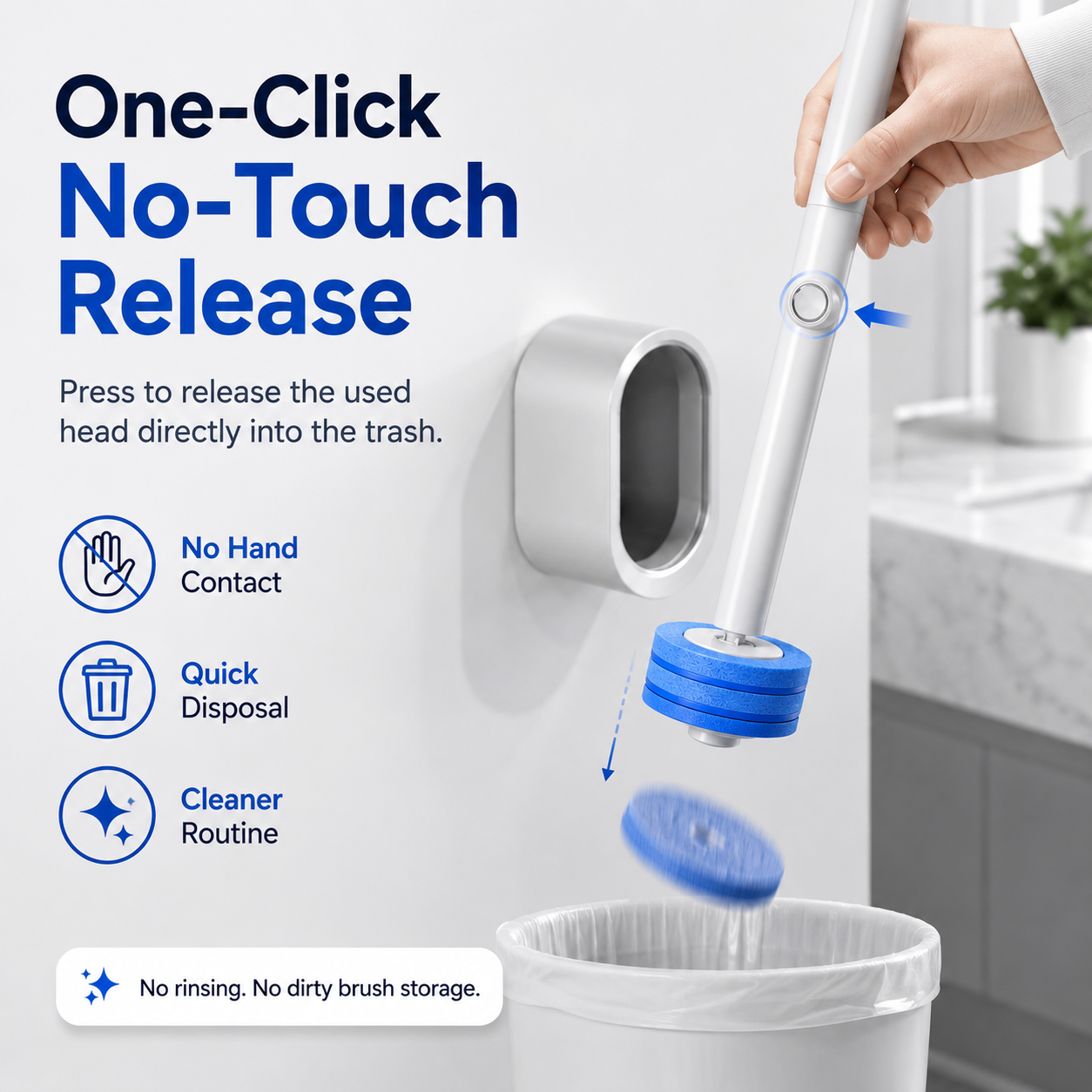 Disposable Toilet Brush Kit | No-Touch Toilet Cleaner