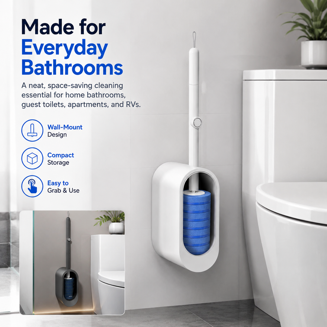 Disposable Toilet Brush Kit | No-Touch Toilet Cleaner