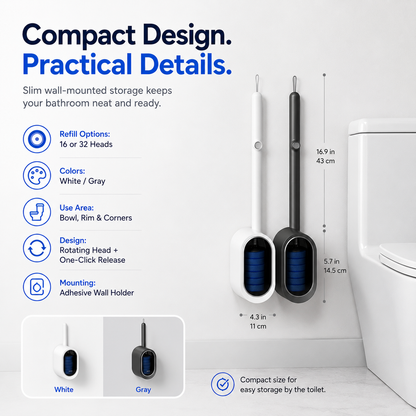 Disposable Toilet Brush Kit | No-Touch Toilet Cleaner
