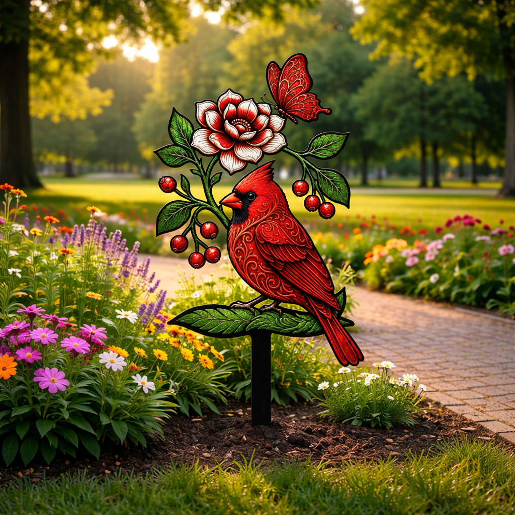 🌺Summer Sale 49% OFF🔥Cardinal Art Garden Stake