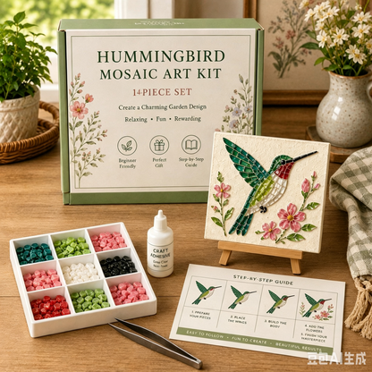 🌊 DIY Sea Glass Mosaic Art Kit – Create Beautiful Ocean-Inspired Artwork with Colorful Glass Pieces, Coastal Home Decor & Creative Handmade Gift