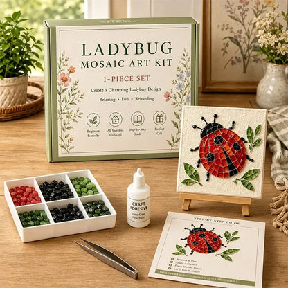 🌿 Watering Can Mosaic Art Kit | Beginner-Friendly Floral DIY Craft with Vibrant Mosaic Beads & Sturdy Display Base ✨