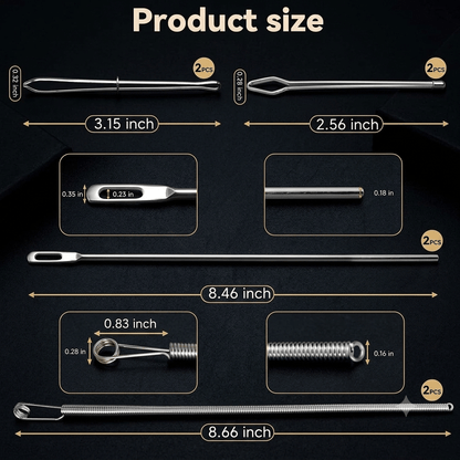 🔥49% OFF 2Pcs Flexible Drawstring Threading Tool 🧵 Bendable Metal Spring Threader for Hoodies Pants Shoelaces