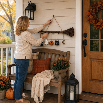 ⚡Hot Sales 49% OFF🔥Lighted Fall Broom Wall Hanging🍂
