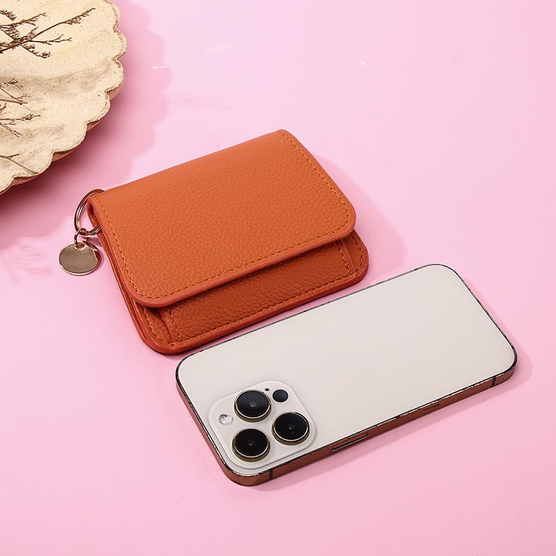 Women's Elegant Minimalist Short Slim Wallet (All-match Trendy Mini 3 Bifold )