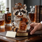 🦝 Wild West Whiskey Raccoon Crystal Statue