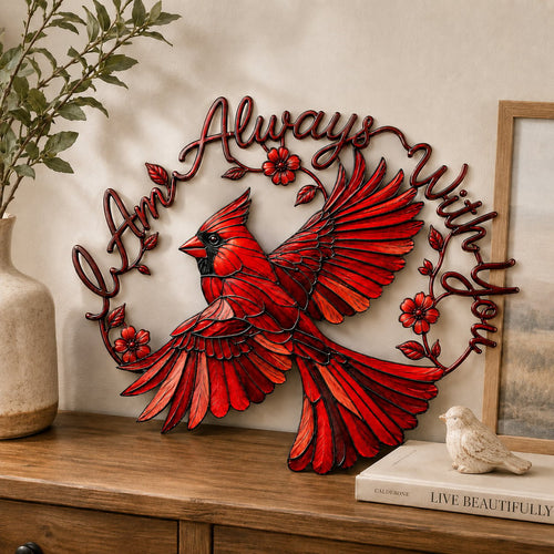 🐦Cardinal Metal Wall Art - I Am Always With You❤️
