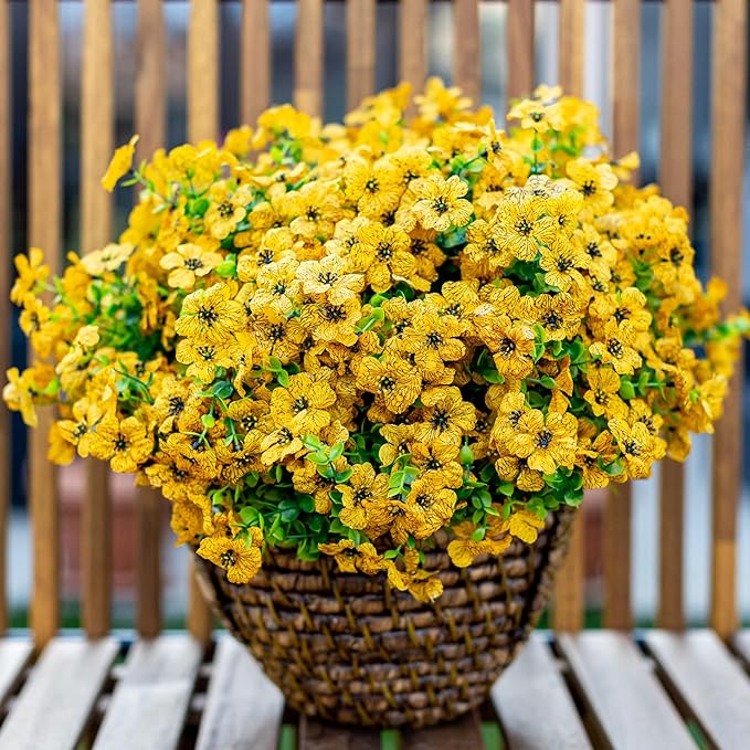 🌸UV Resistant Artificial Flowers – Fade-Free & Colorful for Garden, Patio, Home Decor