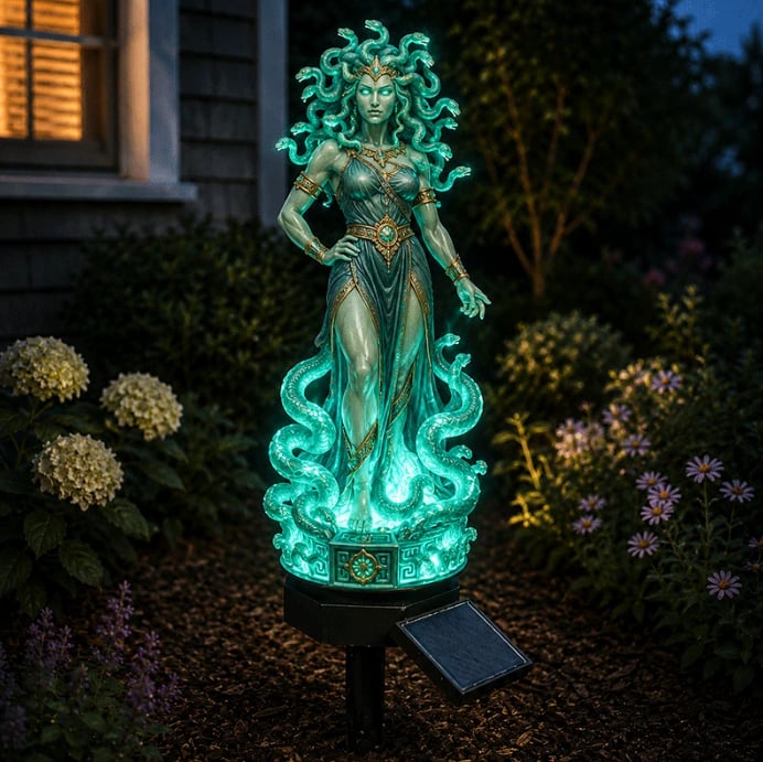 🔱 Myth-Themed Solar Garden Stake Light