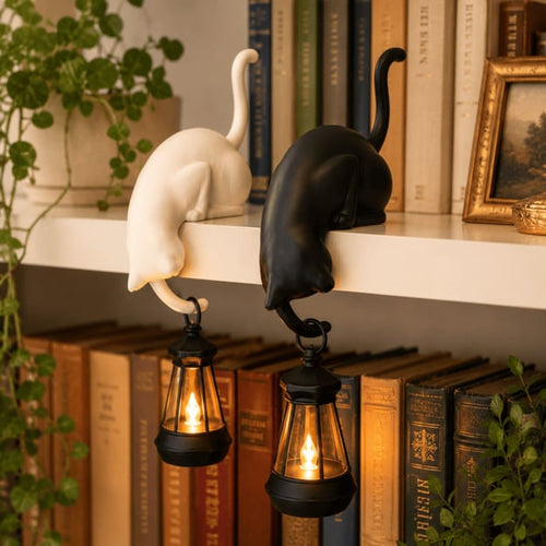 🔥HOT SALE 50% OFF 🐾Cat Shelf Hook with Vintage Lantern