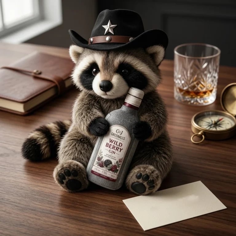 🦝Wild West Whiskey Raccoon Collector Plush Doll