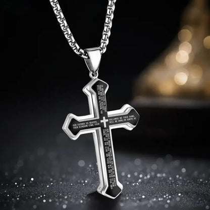 ✝️Men's Lord's Prayer Cross Necklace