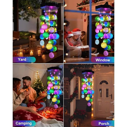 Solar-Powered Seashell Wind Chime Light