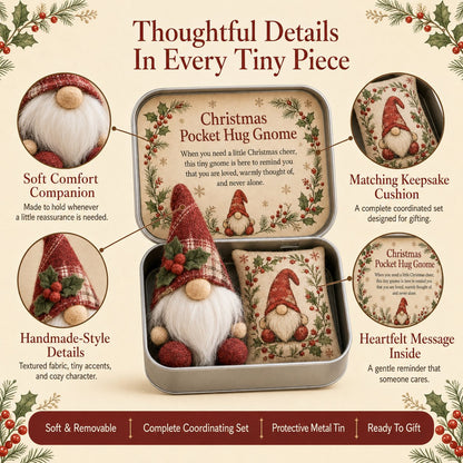 🔥 HOT SALE 49% OFF – 💌 Pocket Hug Gnome Comfort Gift Tin | Mini Plush Keepsake with Heartfelt Message, Matching Cushion & Protective Metal Case 🧸✨