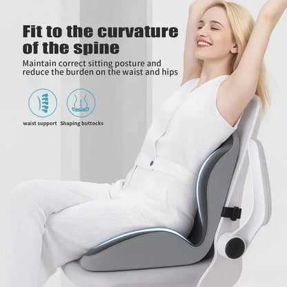Ergonomic Memory Foam Seat Cushion with Lumbar
