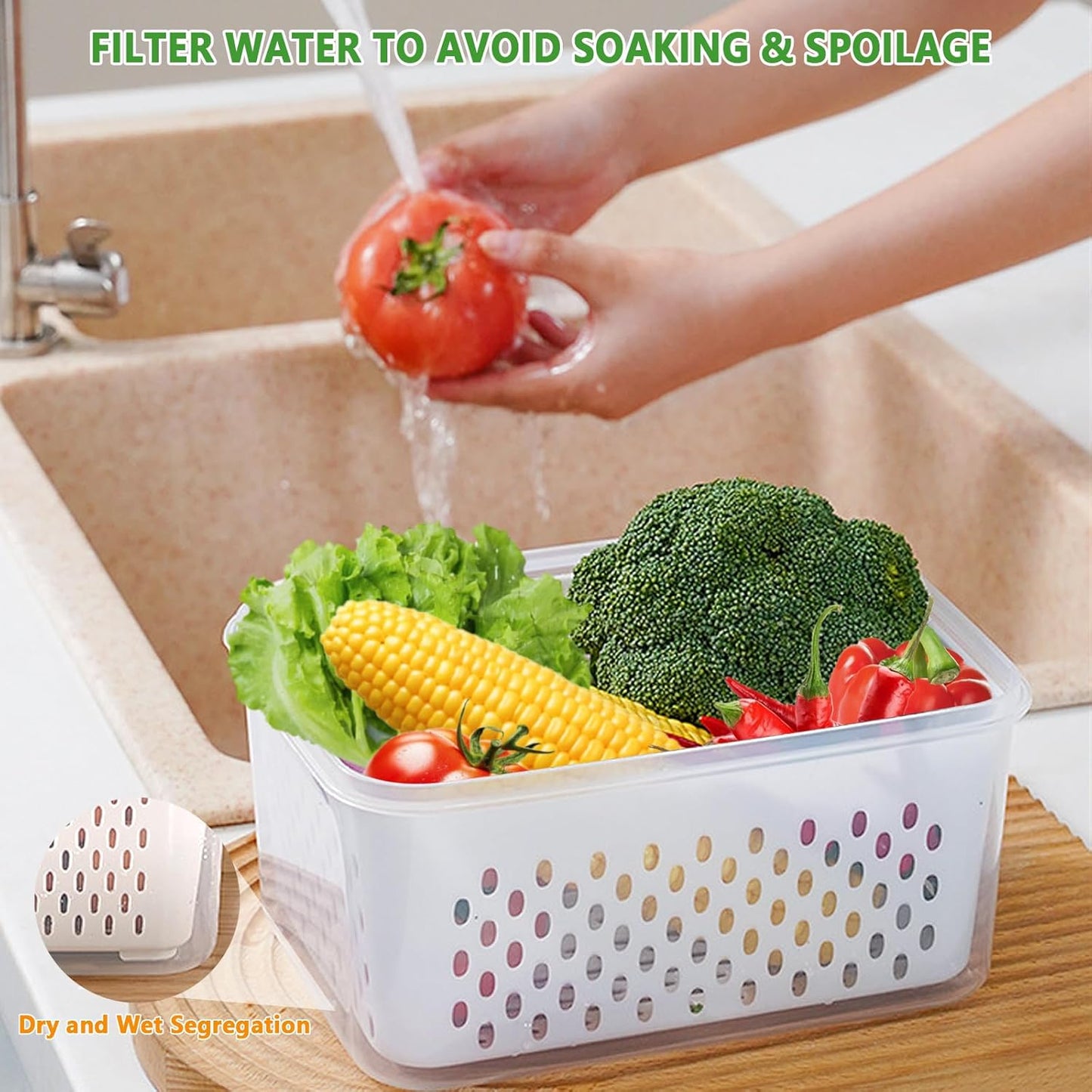 🍓 Refrigerator Food Storage Containers – Keep Fruits Fresh