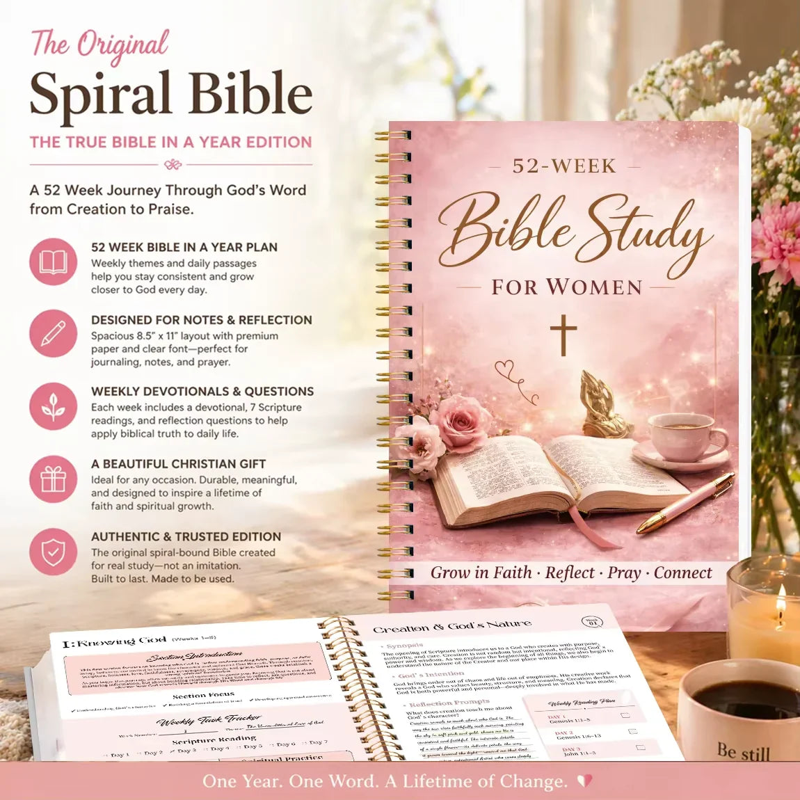 ✝️🙏The Bible in a Year for Women: 52-Week Guided Study📚