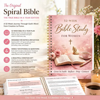 ✝️🙏The Bible in a Year for Women: 52-Week Guided Study📚