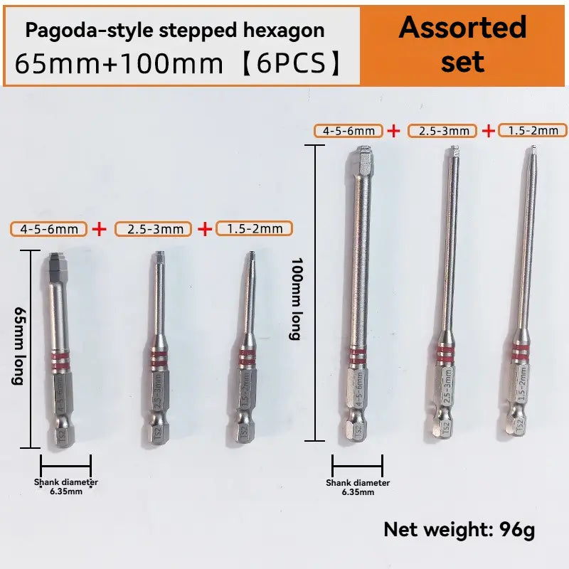 6-Piece Hex Screwdriver Bit Set