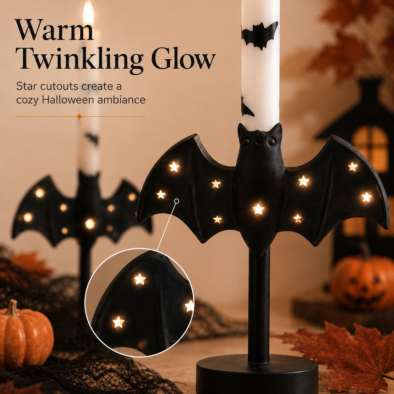 🎃🦇 Flameless Bat Candle Holders for a Safer Halloween Glow