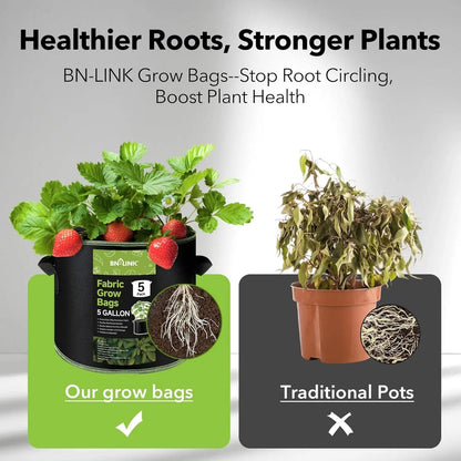 BN-LINK 5-Pack 10 Gallon Grow Bags