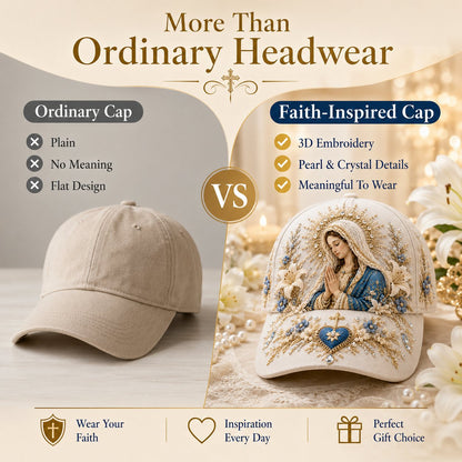 🔥 HOT SALE 49% OFF - ❤️ Sacred Faith Embroidered Baseball Cap | 3D Raised Christian Design, Unisex Comfortable Adjustable Hat for Church, Outdoor Walks & Daily Wear ✝️✨
