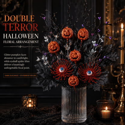 👻Halloween Eyeball Pumpkin Branch Ornaments, Creative Gothic Floral Decorations