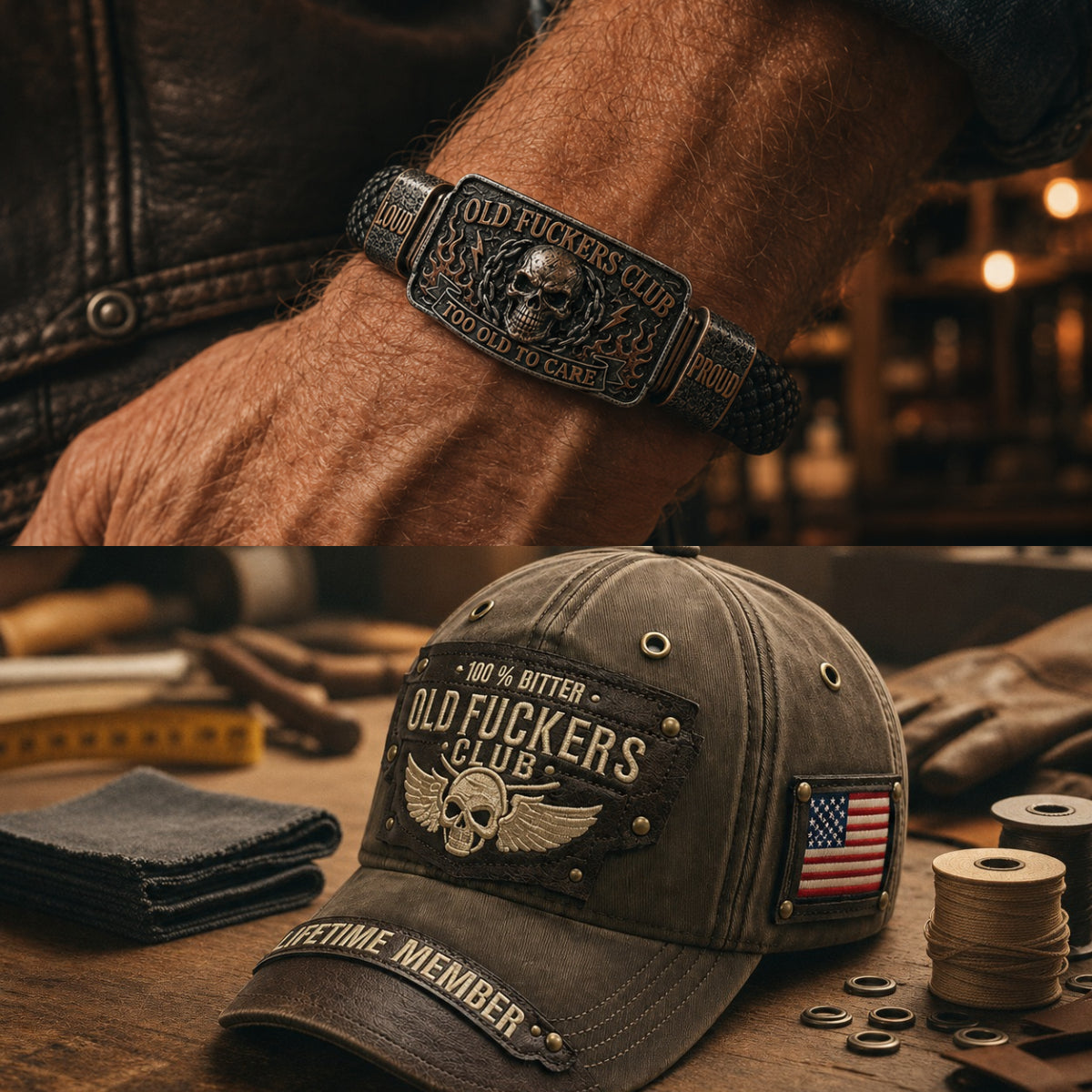 ☠️ Old Fuckers Club & Wild Freedom 🪓 | 2026 Limited Edition Vintage Bracelet